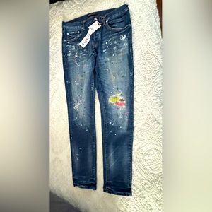 Men purple jeans